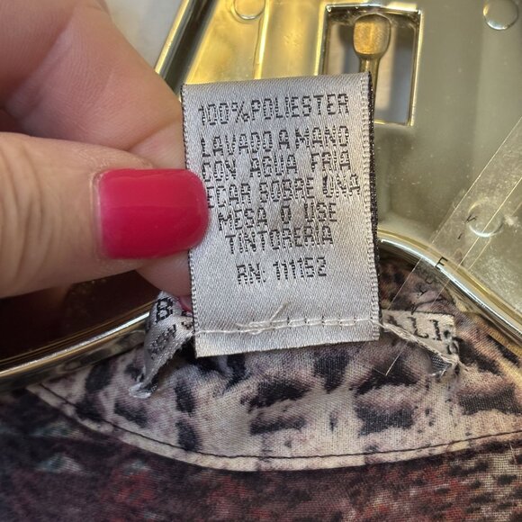 Vintage Alberto Makali Abstract Print Tie-Front Button-Up Blouse Size L - Picture 9 of 10